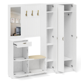 Полный набор мебели для прихожей П-6 компоновка № 31 МДФ фрезеровка прованс