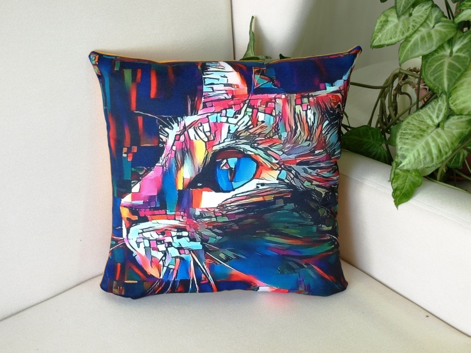 Декоративные подушки, Подушка Кот Пикассо Мозаика 1