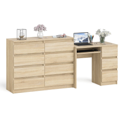Комод Мори МК1200 8-мь ящиков со столом компьютерным МС-6 правым