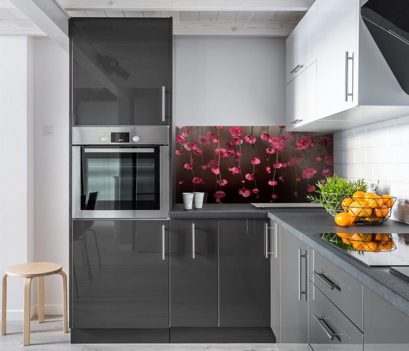 Стеновые панели/Фартуки, Интерьерная панель из стекла 900*600*6 мм MGF96_цветочное_настроение