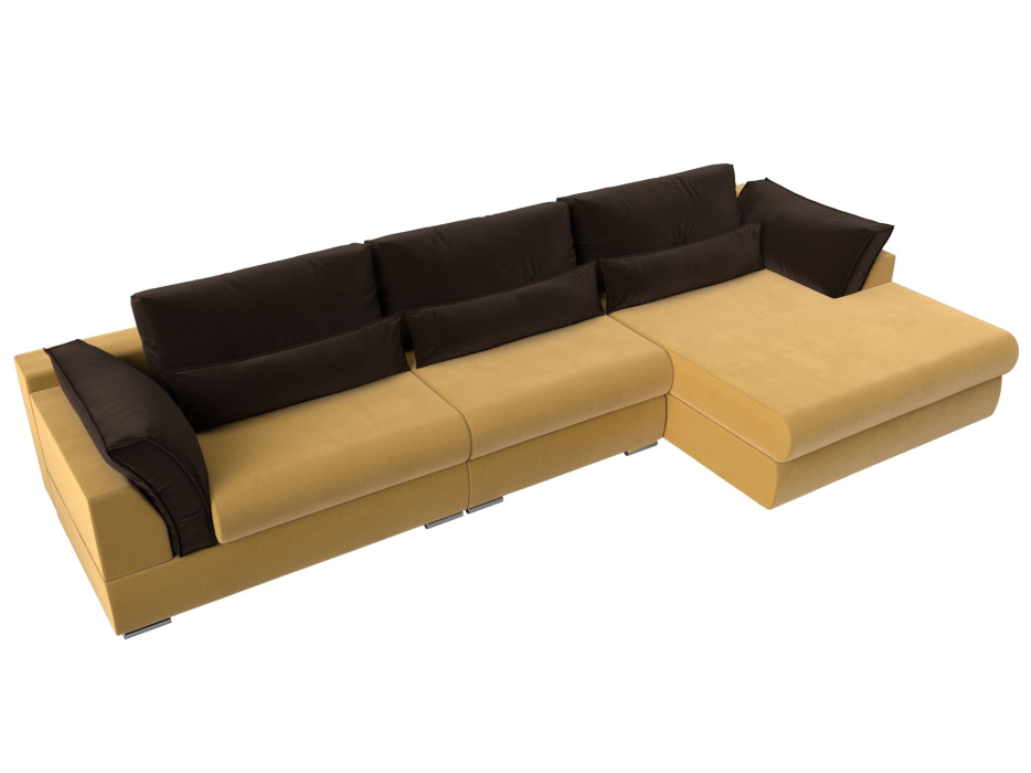 Диваны угловые в гостиную, Угловой диван Пекин Long угол правый, НПБ, микровельвет