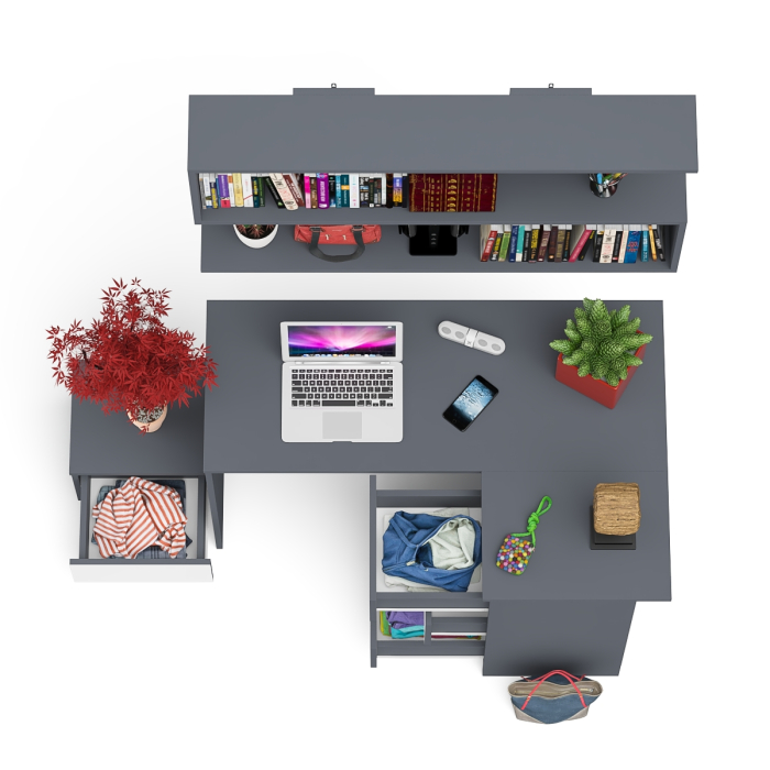 Угловые, Стол угловой компьютерный МС-16 Мори правый с полкой верхней на 1200 и тумбой ТМП400