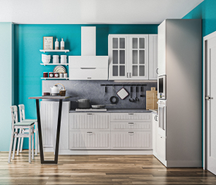 Кухонный гарнитур Регина Белый/ Сандал Белый 2,8х1,75 м