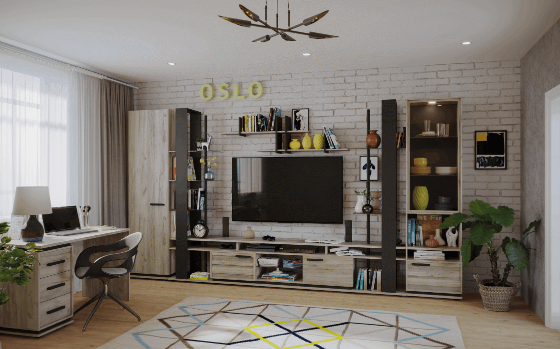 Витрины, Гостиная Oslo (модуль 13) Шкаф для посуды