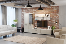 Стенки для гостиной, Модульная гостиная Грейс композиция 2  Снежный Ясень