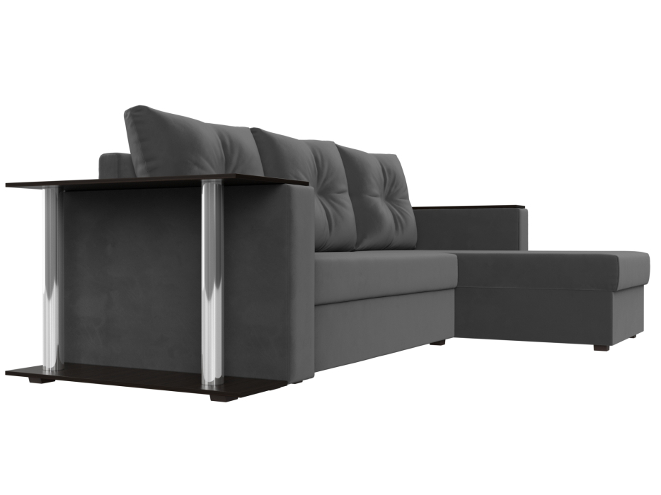 Диваны угловые в гостиную, Угловой диван Атланта правый угол, велюр