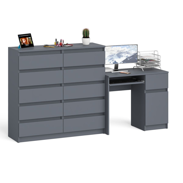 Компьютерные столы, Комод большой МК1200 10-ть ящиков Мори и стол компьютерный МС-1 правый