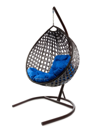 Подвесное кресло КАПЛЯ ЛЮКС с ротангом коричневое