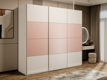 Шкаф-купе Эста 3-х дверный ДСП/Стекла пудра/Доводчик 300х66х240