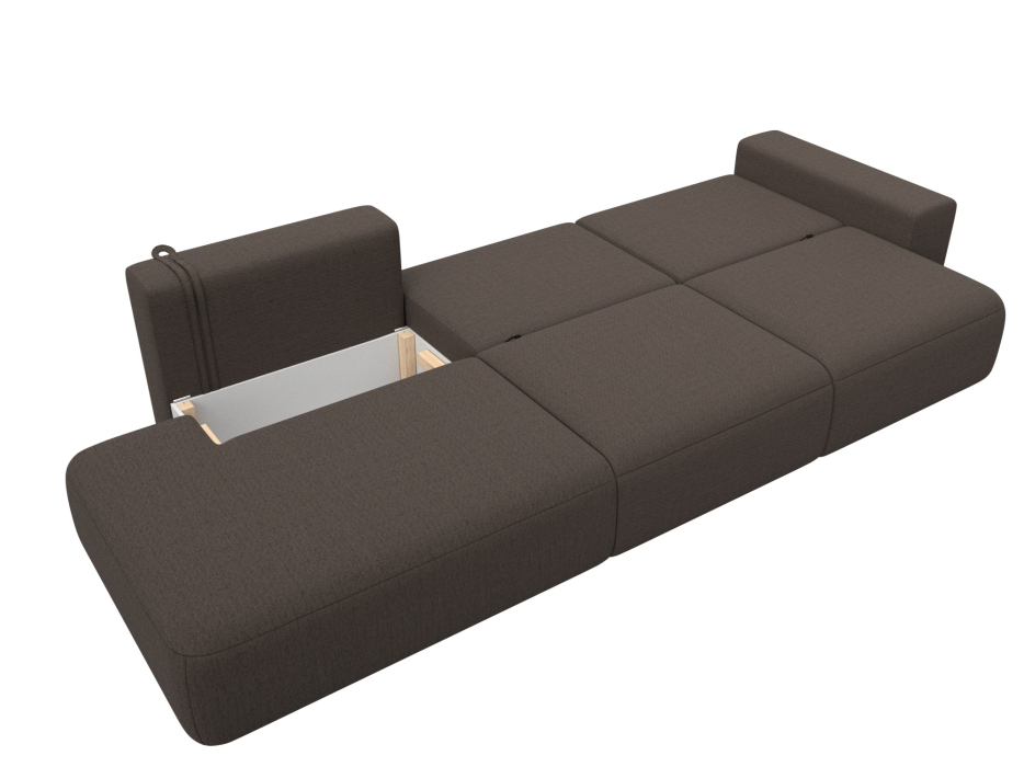 Диваны еврокнижки, Диван прямой Лига-036 НПБ Модерн Лонг подлокотник справа, рогожка Амур