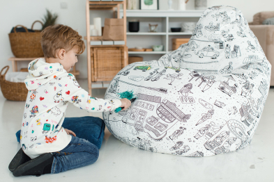 Кресло раскраска, жаккард с фломастерами