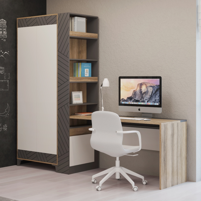 Для одежды, Шкаф двухдверный Гринвич мод. 8, авелано, белый, темно-серый