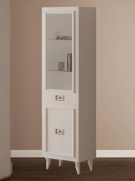 Шкаф Валенсия однодверный распашной правый, серебро