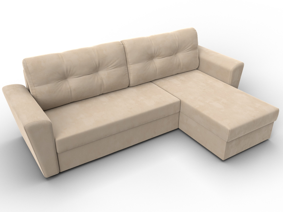 Диваны угловые в гостиную, Угловой диван Амстердам Лайт правый угол, велюр