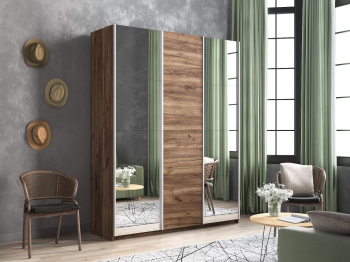 Шкаф-купе Широкий Прайм 3-х дверный Зеркала/ДСП/Доводчики 240х57х230