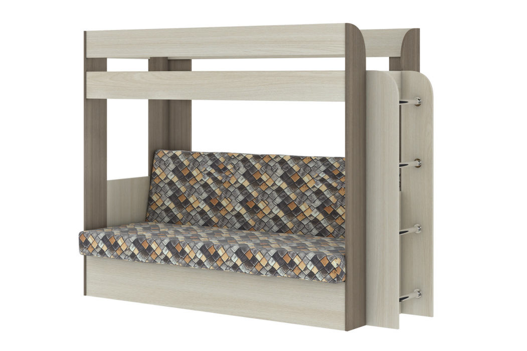 Для подростков, Диван-кровать двухярусная Порто ясень шимо светлый/темный