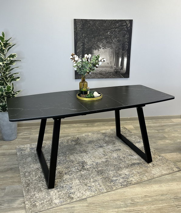 Обеденные столы, Стол Kenner AZ1400 раздвижной, керамика , опоры черные