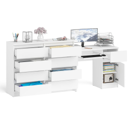 Комод 8-мь ящиков Мори МК1200 и правый компьютерный стол Мори МС-1