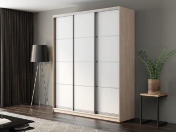 Шкаф-купе Айсберг 200 ШАМОНИ СВЕТЛЫЙ (белый/глухой)