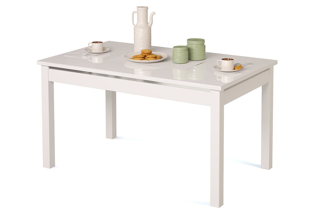 Обеденные столы, Стол Альба белый, стекло