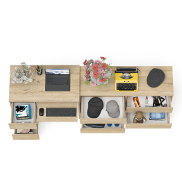 Комод Мори МК1200 6-ть ящиков со столом компьютерным МС-6 левым