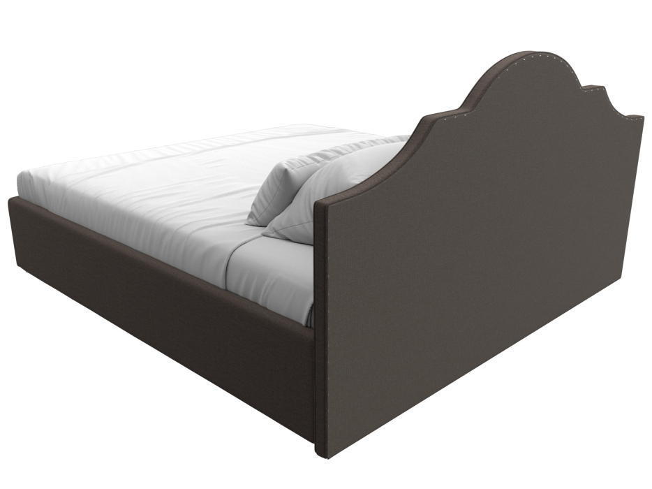 Мягкая кровать, Кровать интерьерная Афина 180, рогожка Амур