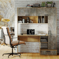 Прямые, Стол письменный Техно, крафт/цемент