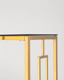 Консоль БРУКЛИН 120х40 (Стекло smoke/Сталь золото)