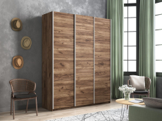 Шкафы-купе 3-х дверные, Шкаф-купе Широкий Прайм 3-х дверный ДСП/Доводчики 240х57х230