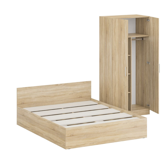 Спальные гарнитуры, Кровать двуспальная 1600 со шкафом для одежды 2-х створчатым Стандарт