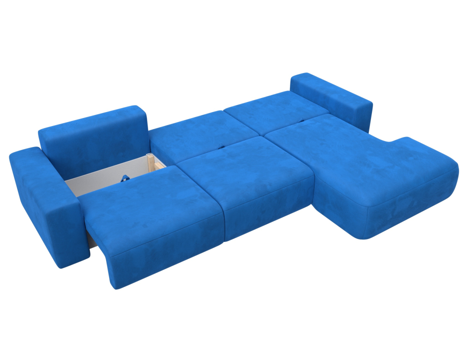 Диваны угловые в гостиную, Диван угловой Лига-036 Классик Лонг правый угол, велюр
