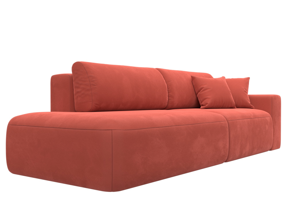 Диваны еврокнижки, Диван прямой Лига-036 Модерн подлокотник справа, микровельвет