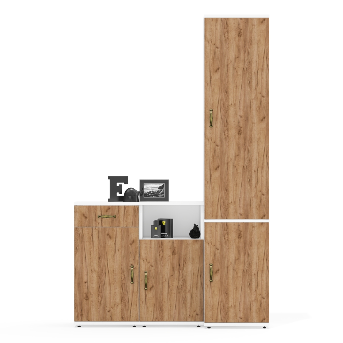 Домашние кабинеты, Тумба с ящиком и дверкой с пеналом 21Б и тумба с нишей Лидер-8