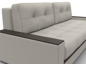 Диван прямой с декором Лига-096 НПБ, рогожка Амур / экокожа