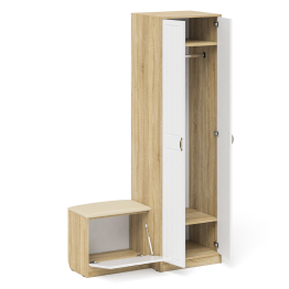 Шкаф для прихожей с обувницей с сиденьем П-6 № 10 МДФ фрезеровка прованс