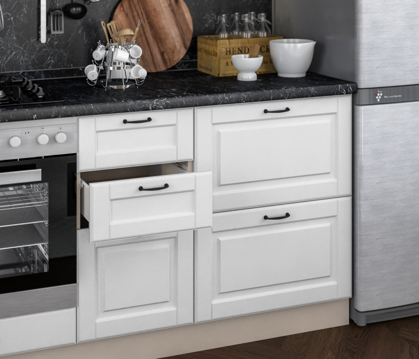 Кухонные гарнитуры, Кухонный гарнитур Регина 2,2м Белый матовый