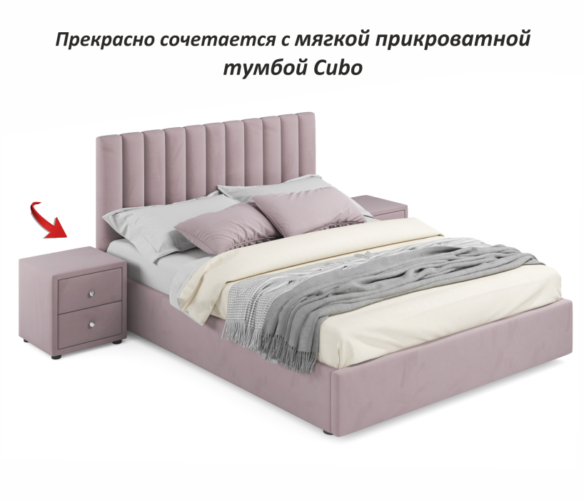 Двуспальные, Мягкая кровать Olivia 1600 подъемная с матрасом АСТРА