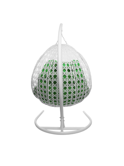 Подвесные кресла, Подвесное кресло ДЛЯ ДВОИХ ЛЮКС с ротангом белое