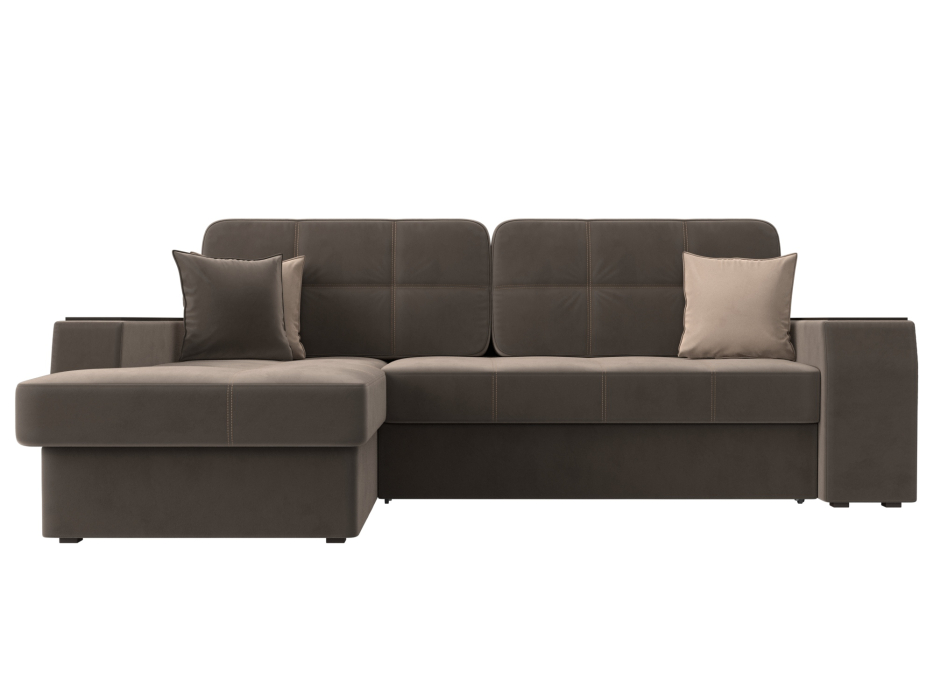 Диваны угловые в гостиную, Угловой диван Брюссель левый угол, велюр