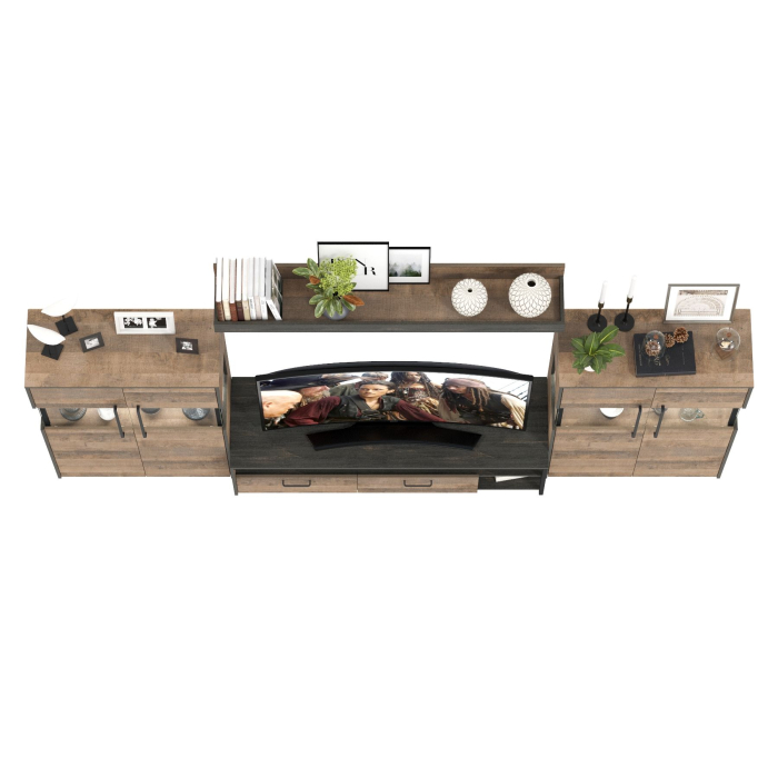 Стенки для гостиной, Мебель лофт с подсветкой для гостиной Трувор № 67