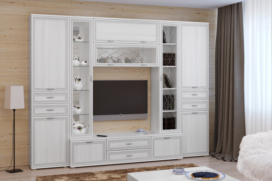 Стенки для гостиной, Модульная гостиная Карина композиция 3