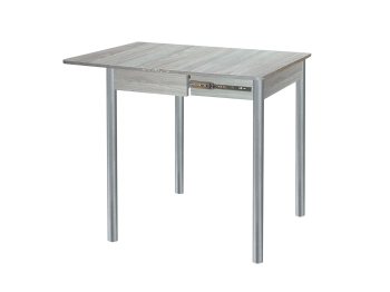 Глайдер стол обеденный Опора № 2-круглая серебристый металлик