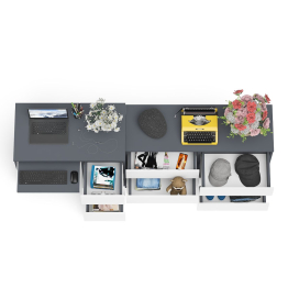 Комод Мори МК-1200 6 ящиков и компьютерный стол МС-6 три ящика справа