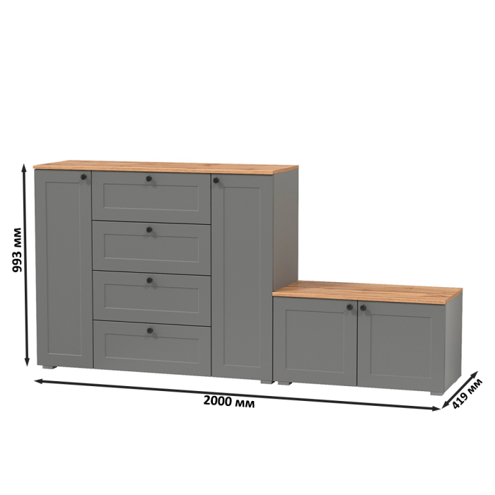 Прихожие, Комод Остин 16.221 с тумбой две дверки