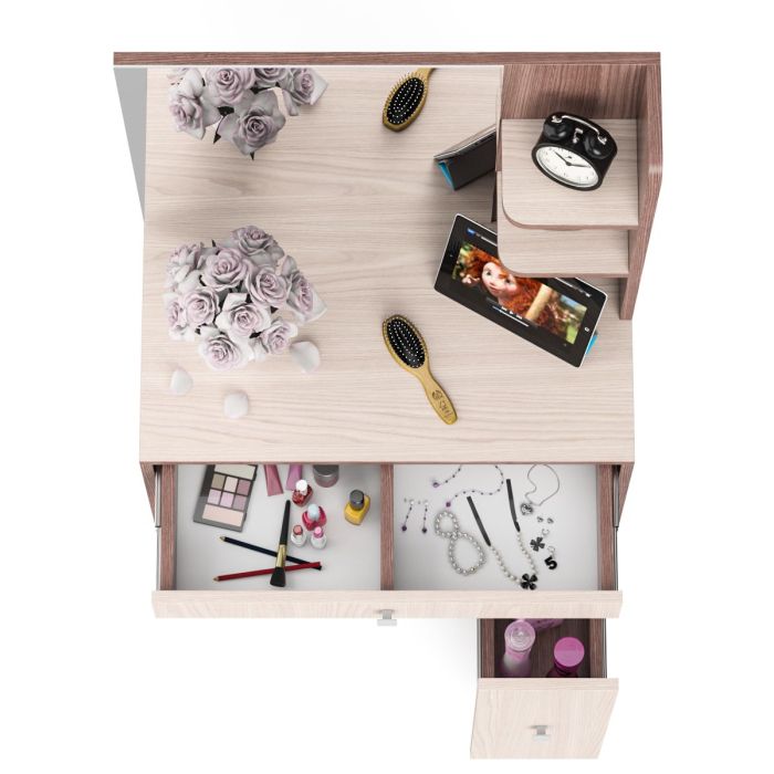 Туалетные столики, Туалетный столик № 3 с зеркалом, ящиком и выдвижной секцией