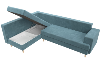 Диван угловой Сильвана левый угол, велюр