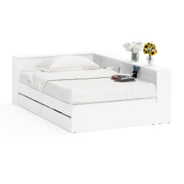 Ксения 1200 кровать с ящиками, ящиком для белья и прикроватным блоком для вещей