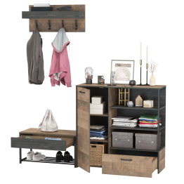 Обувница с сиденьем с комодом с дверкой и вешалкой Трувор