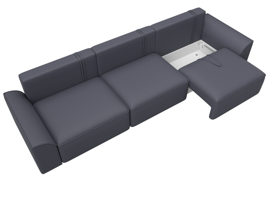 Диваны еврокнижки, Диван прямой Лига-048 НПБ Лонг, экокожа GRIFON