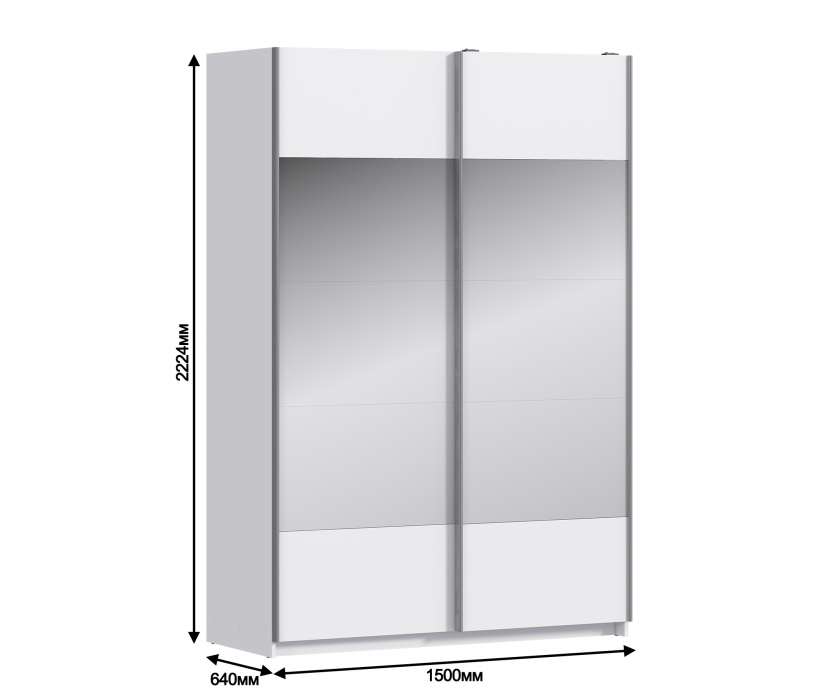 Шкафы-купе, Шкаф-купе (1500) Палермо СБ-2496 Белый